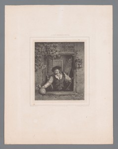 Schilder met kruik in venster