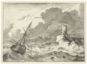 Schip in een ruige zee