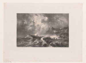 Schip in nood bij storm op zee