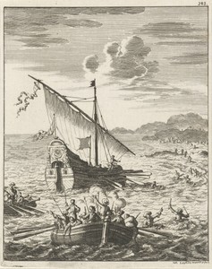 Schip van de schrijver Jean de Thevenot door zeerovers overmeesterd