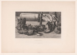Schoenen bij schildersmateriaal