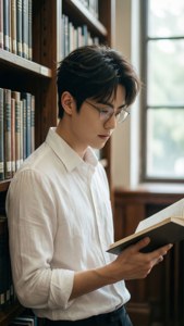 Scholar in Library