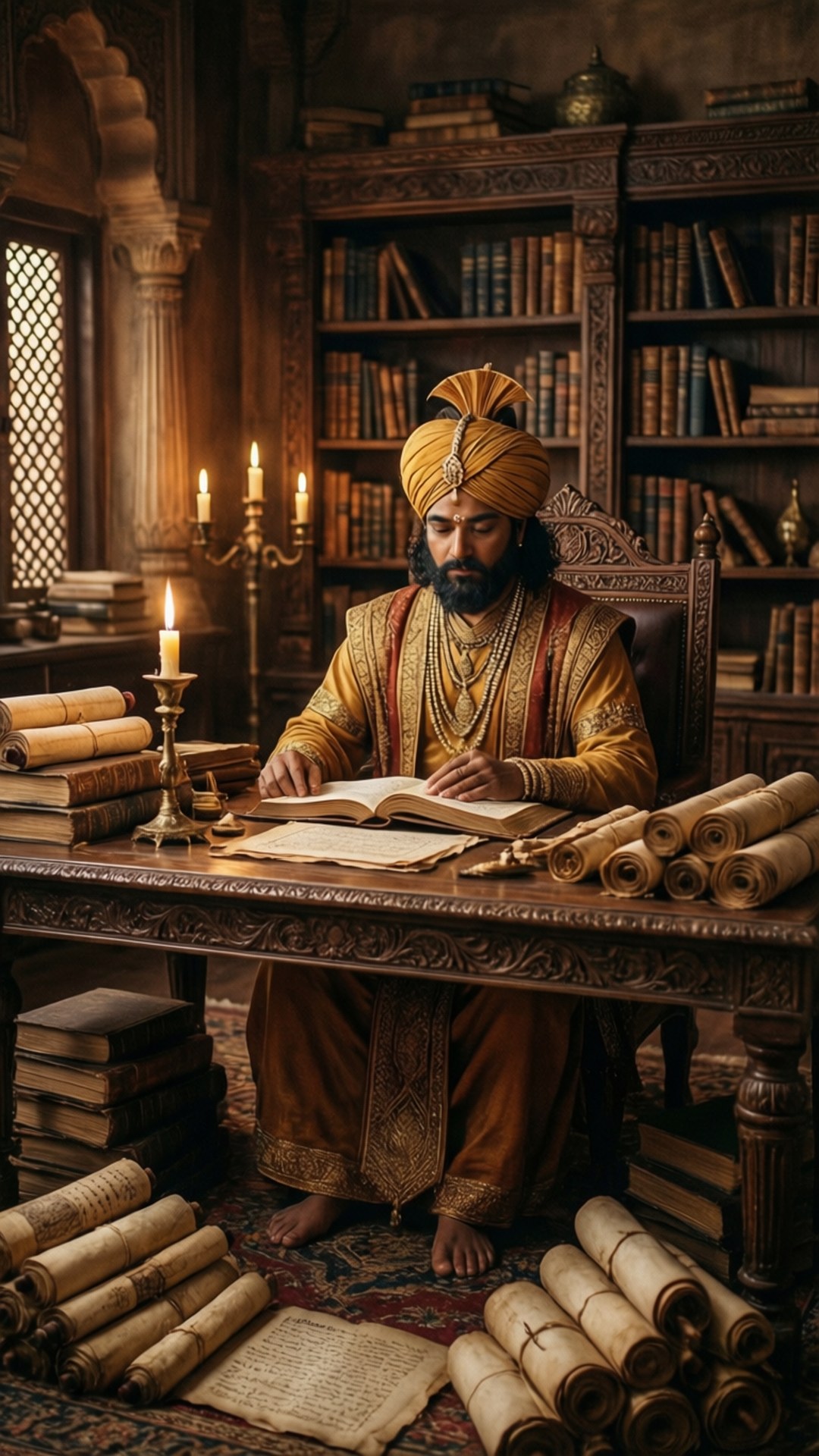 Scholar King Reading by Wallpapers.art Studio