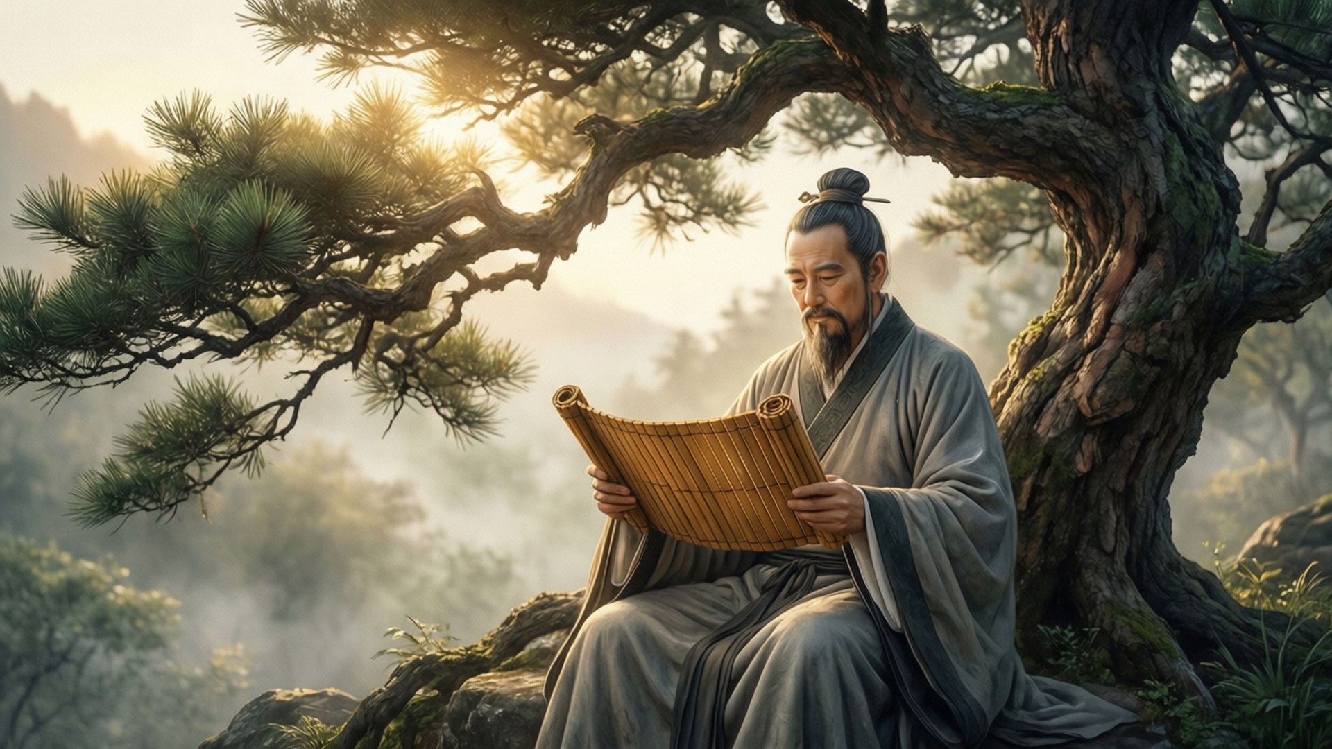 Scholar Under Pine by Wallpapers.art Studio