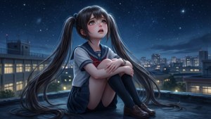 School Rooftop Night