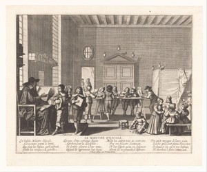 Schoolmeester in een klaslokaal