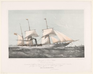 Schroefstoomschip Mariout et Hedjaz varend op zee