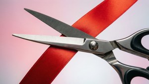 Scissors Cutting Ribbon