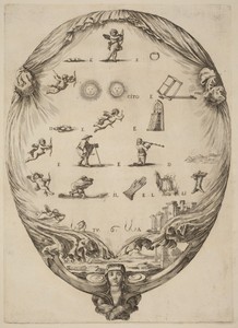 Screen Depicting the Italian Rebus of Love