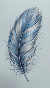 Scribble Feathers Blue