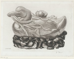 Sculptuur van een eend van jade