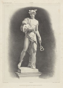 Sculptuur van Mercurius ontfermt zich over de jonge Bacchus