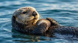 Sea Otter Floating