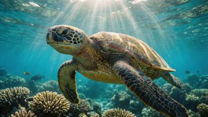 Sea Turtle Underwater