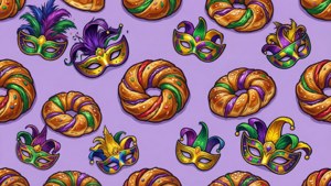 Seamless King Cake Pattern