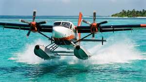 Seaplane Takeoff Maldives