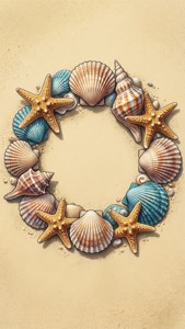 Seashell Wreath Coastal