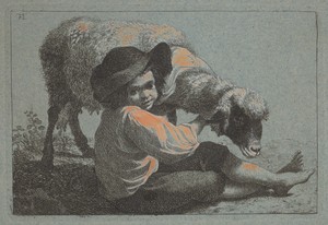 Seated Peasant Boy Holding a Sheep