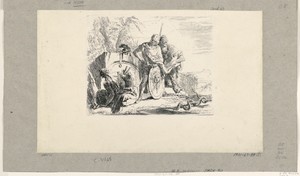 Seated Woman, Young Soldier, and Magus, from the Vari Capricci