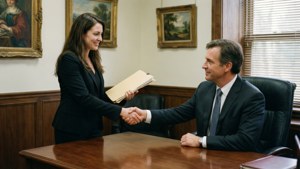 Secretary Handing Document