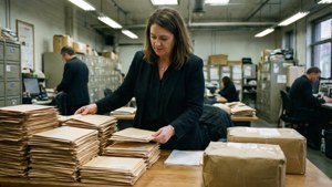 Secretary Sorting Mail