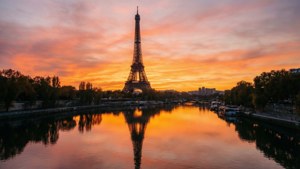 Seine Sunset Reflection