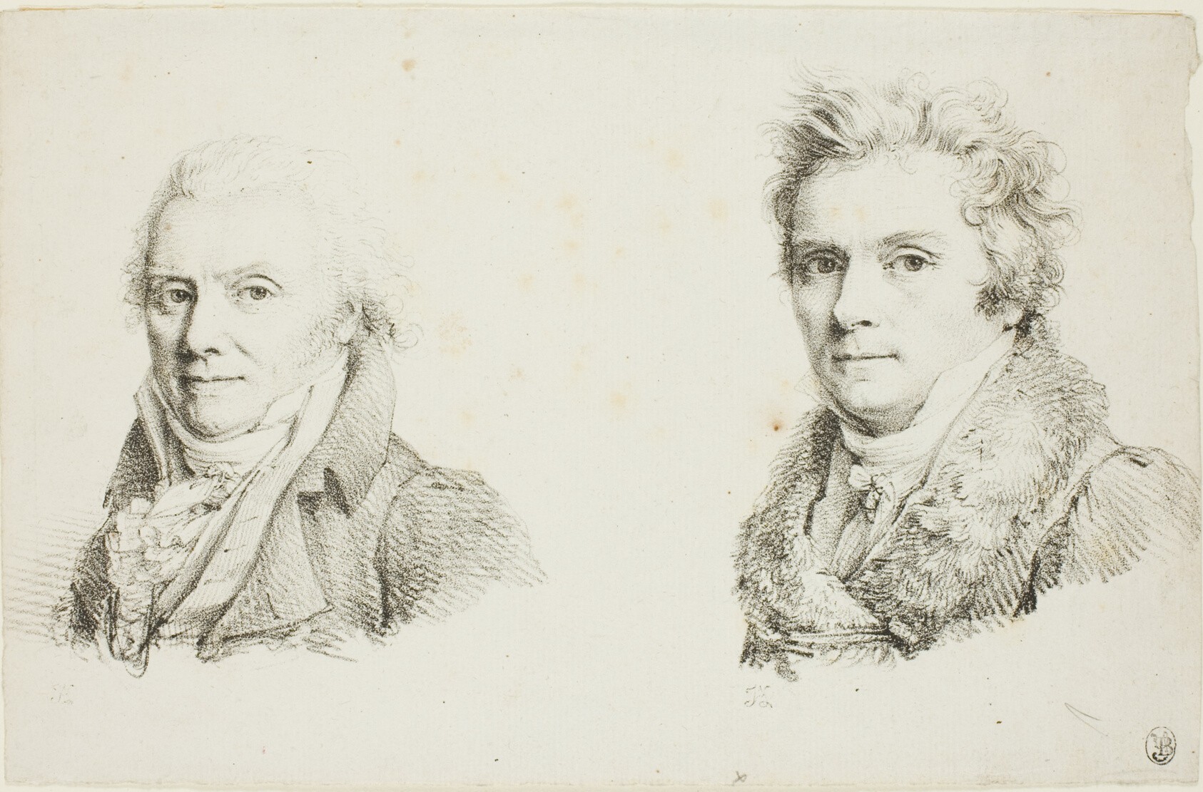 Self-Portrait in a Dark Cloth Coat and Self-Portrait in a Fur-Collared Coat by Jean Antoine Laurent