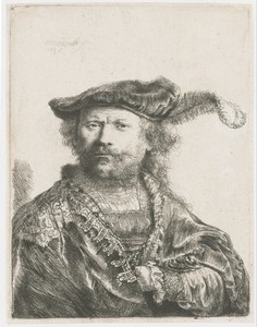 Self-portrait in a velvet cap with plume