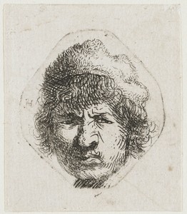 Self-portrait scowling