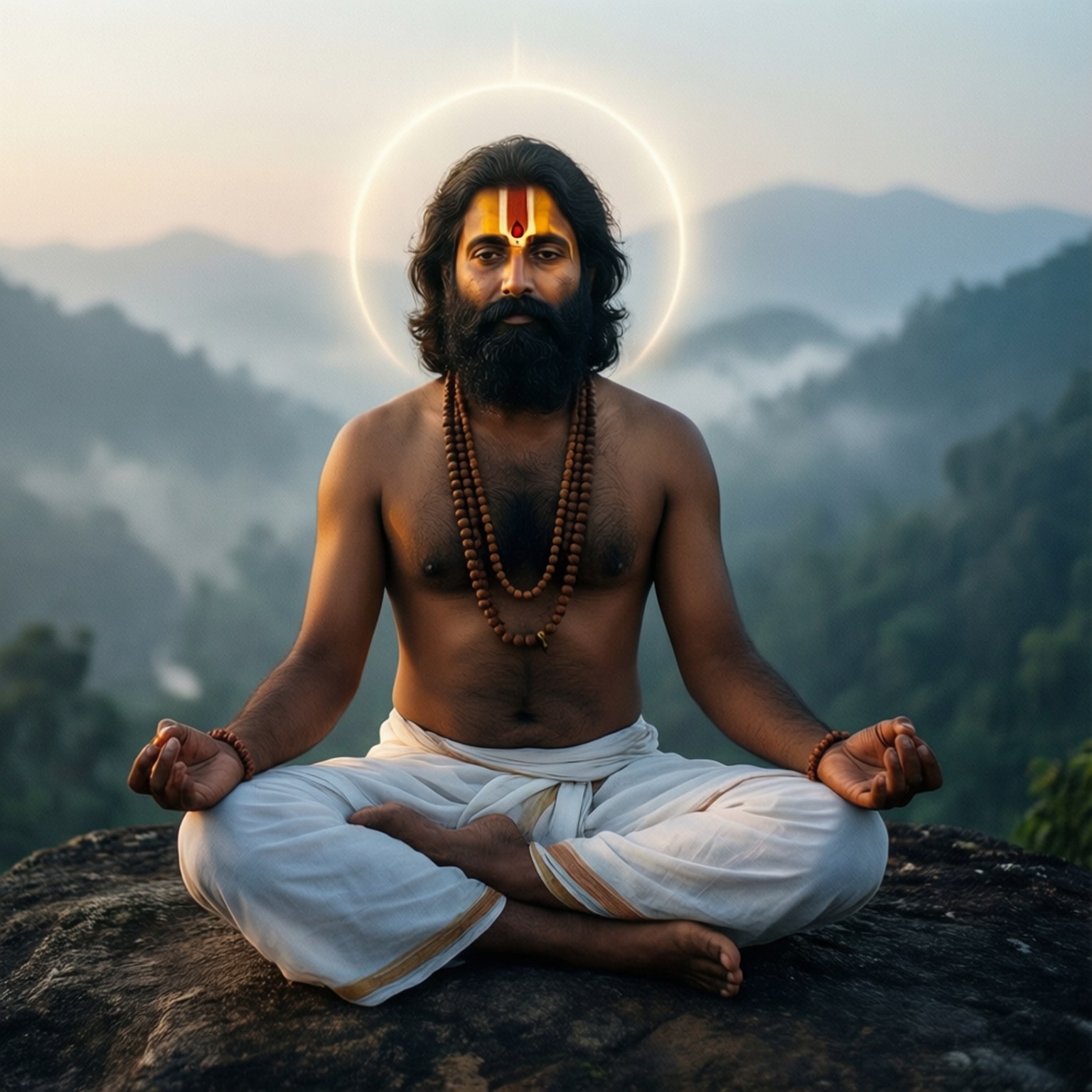 Serene Cliff Meditation by Wallpapers.art Studio