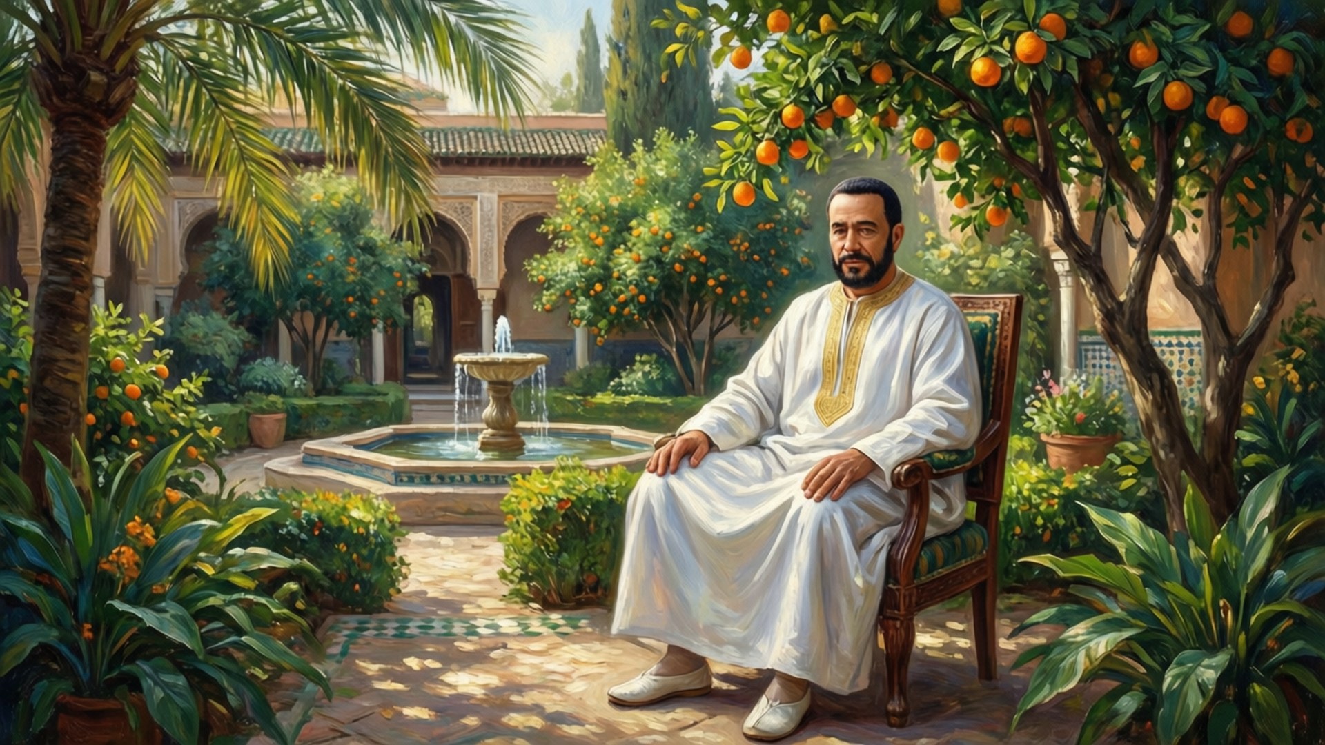 Serene Riad Garden by Wallpapers.art Studio