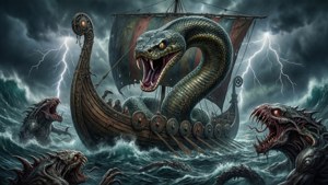 Serpent Attack on Viking Ship