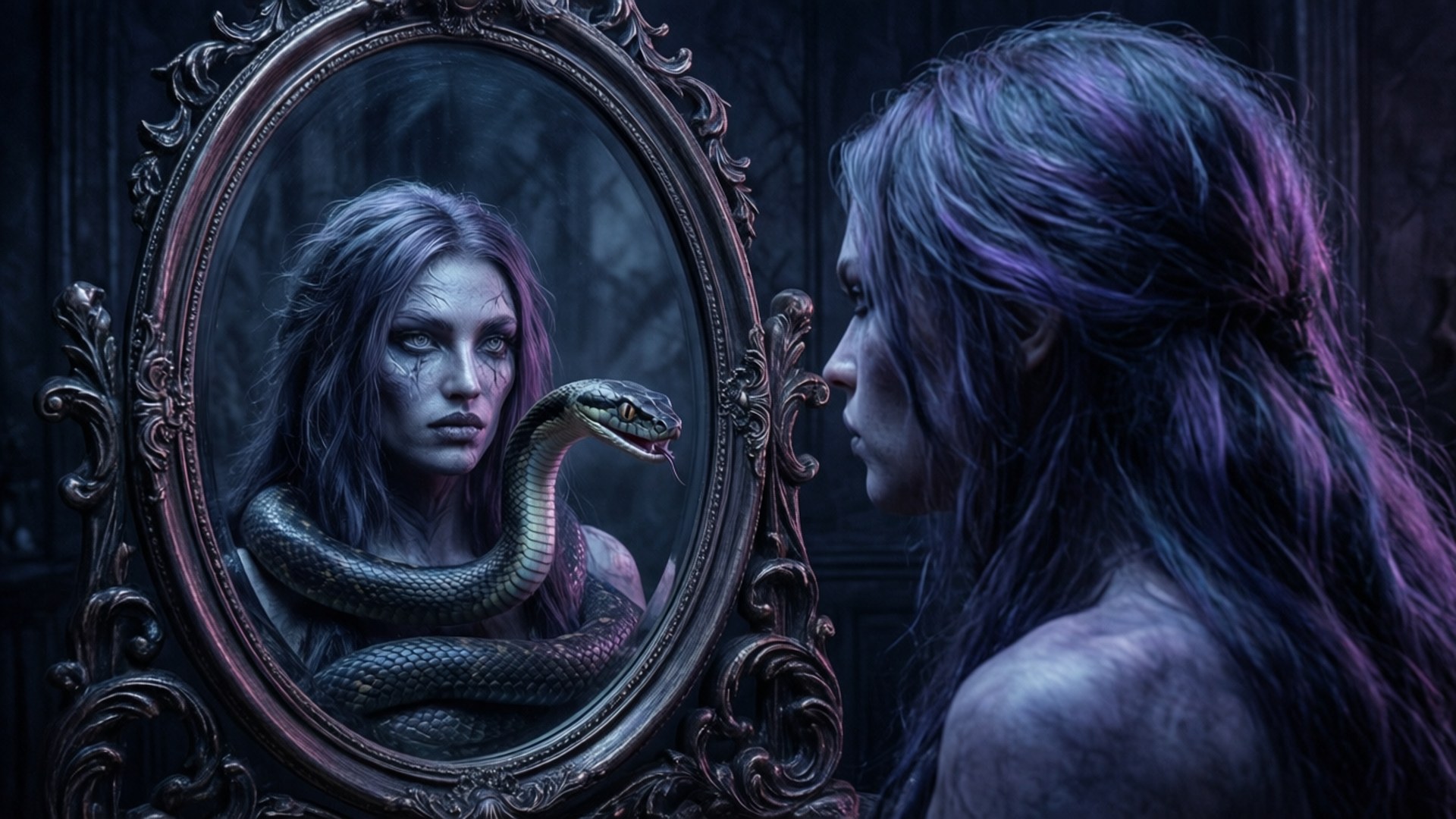 Serpent's Reflection by Wallpapers.art Studio