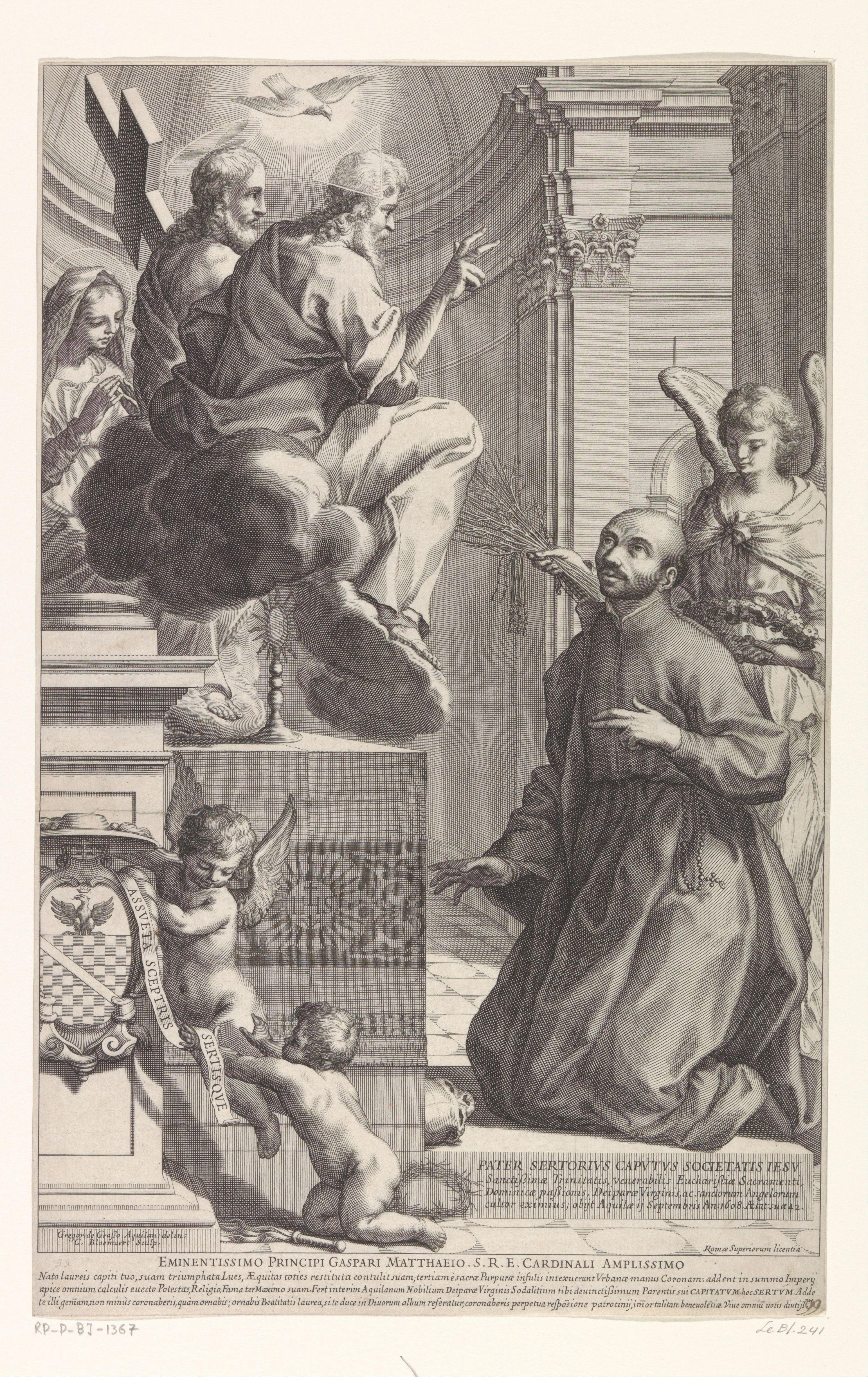Sertorio Caputo voor de heilige Drieënheid by Cornelis Bloemaert (II)