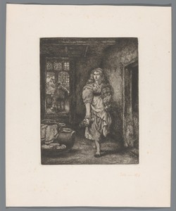 Serveerster met kruiken in een herberg