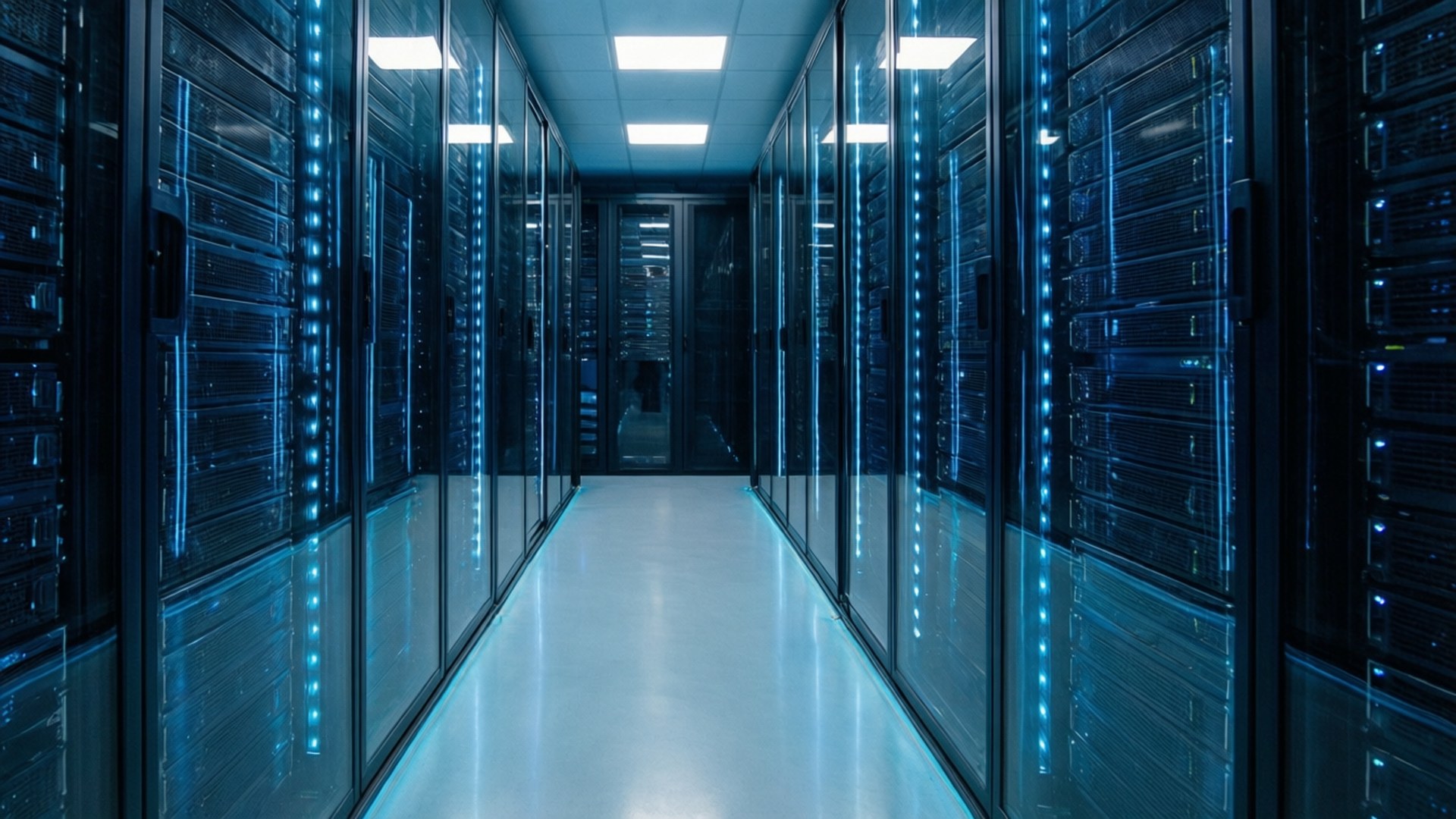 Server Room Glow by Wallpapers.art Studio