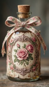 Shabby Chic Moonshine Bottle
