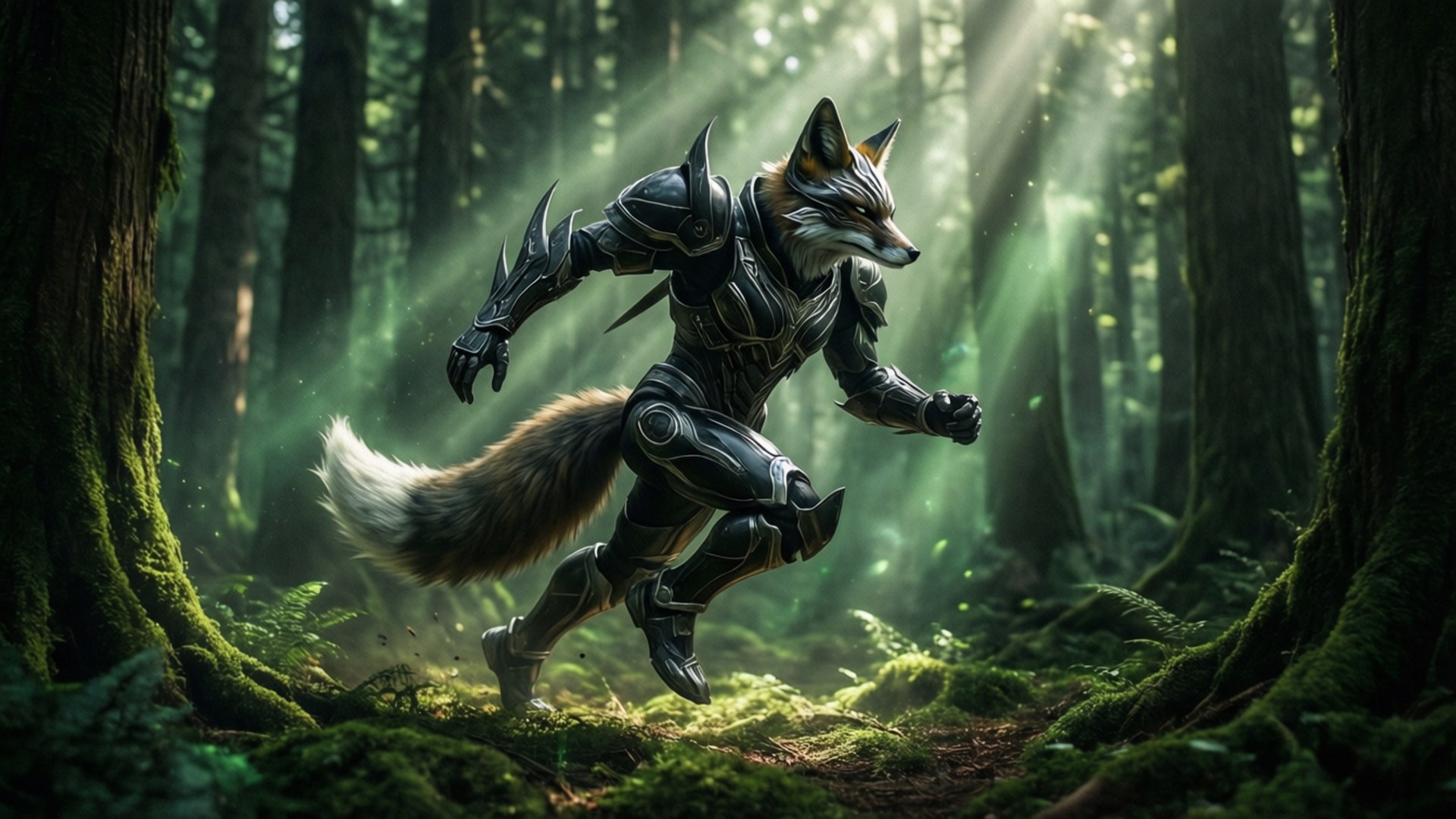 Shadow Fox Forest by Wallpapers.art Studio