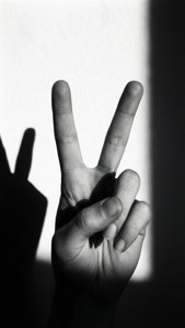 Shadow Peace Gesture