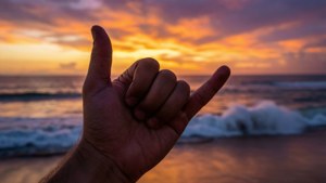 Shaka at Sunset