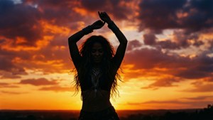 Shakira Silhouette Sunset