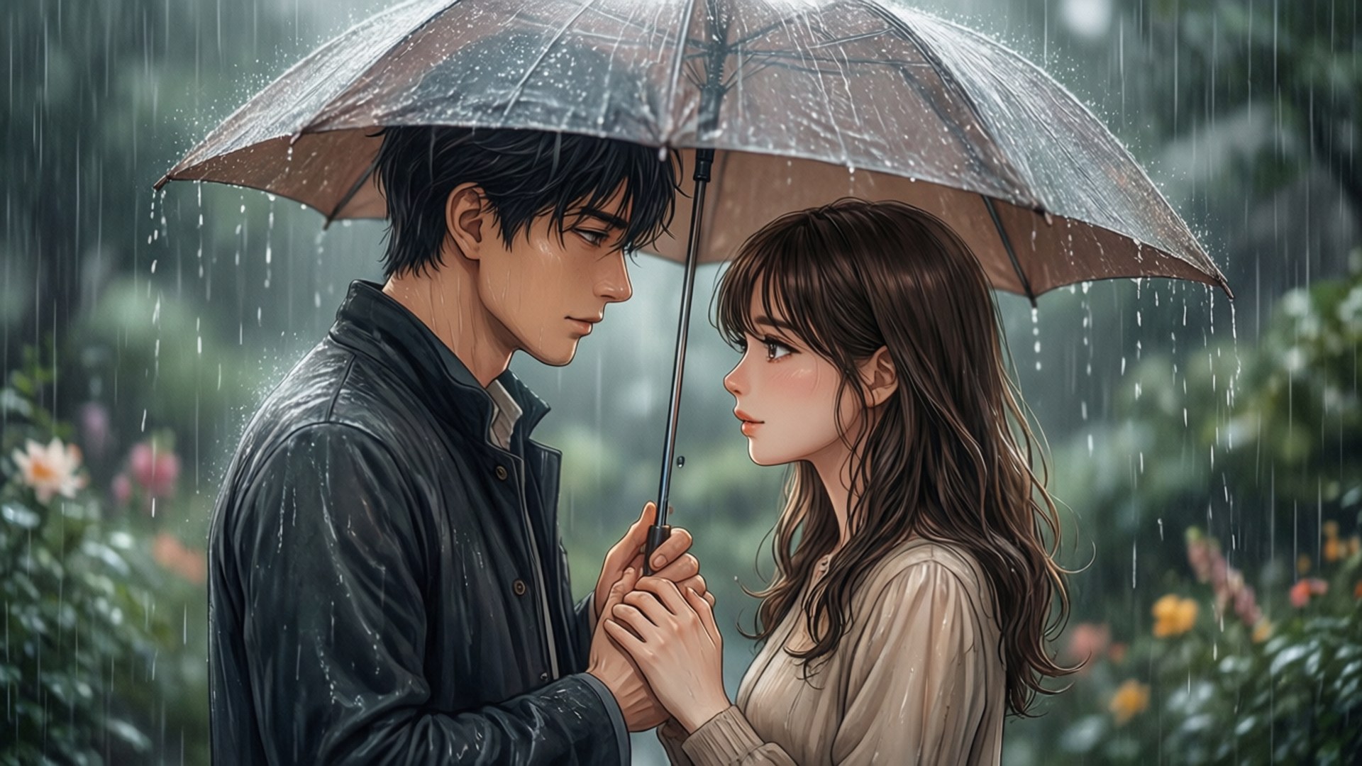 Shared Umbrella by Wallpapers.art Studio