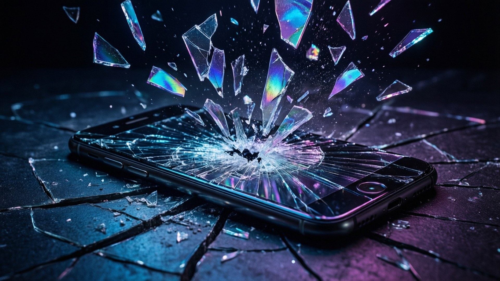 Shattered Hologram Phone by Wallpapers.art Studio