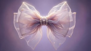 Sheer Organza Pearl Bow