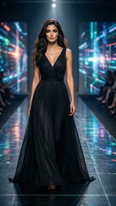 Sheesh Black Gown Runway