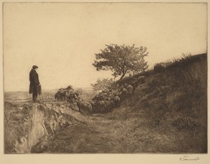 Shepherd with Flock