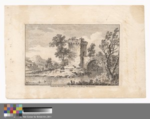 Shepherd with Flock, beside River, Bridge, and Ruined Tower (6 of 6)