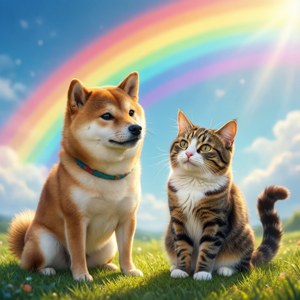 Shiba and Cat Friendship