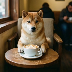 Shiba at Cozy Cafe