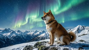 Shiba on Snowy Peak